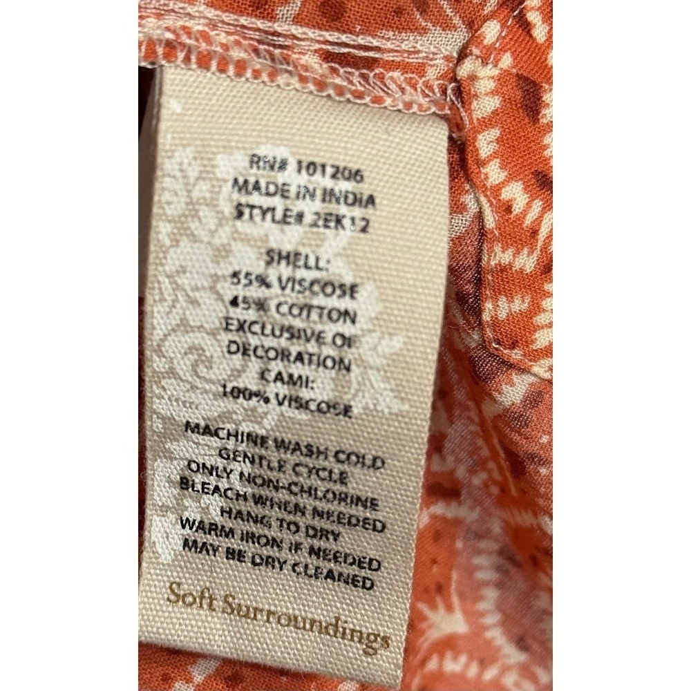 Soft Surroundings Eclectic Retro 70s Boho Tunic Top Womens Size M Artsy Earthy - Picture 5 of 8